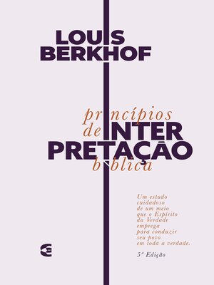 cover image of Princípios de interpretação bíblica